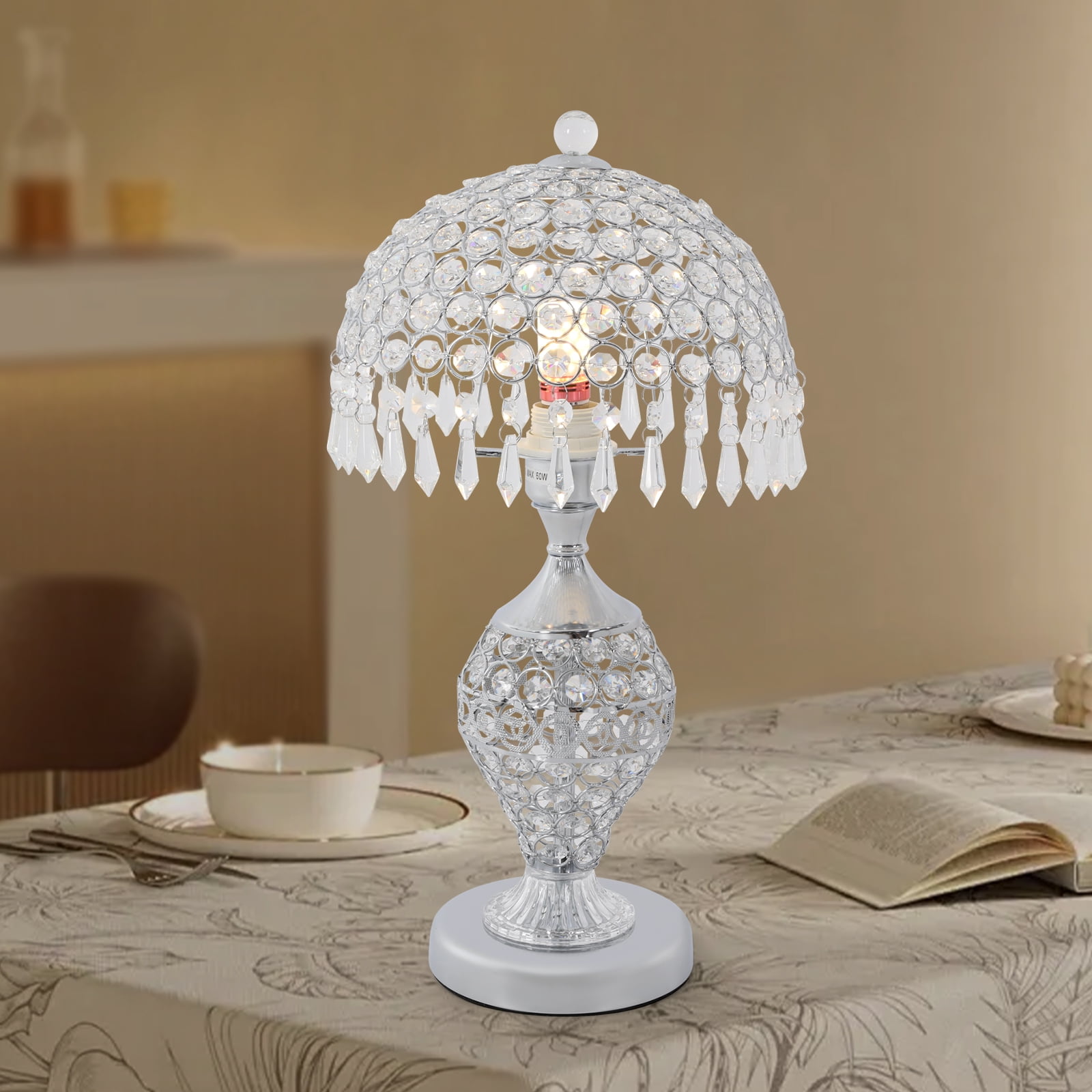 Modern Crystal Table Lamp with E27 Bulb, Stylish and Creative Home ...