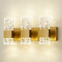 Modern Crystal Vanity Light Bathroom Light Fixtures Over Mirror LED Suitable for Bathroom Mirror 3-Light  - Gold