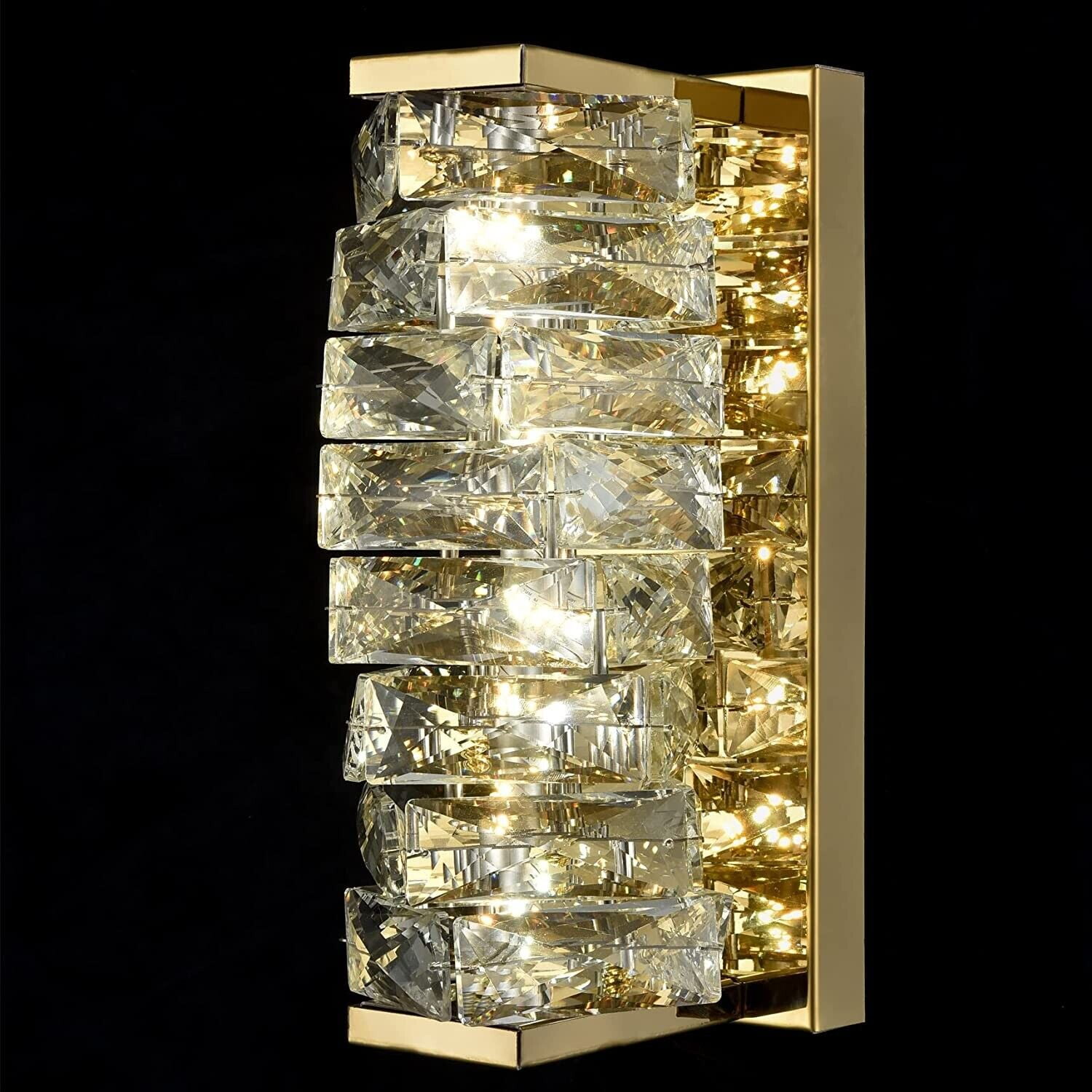 Modern Crystal Wall Sconce Gold Wall Lights for Living Room Bathroom Light