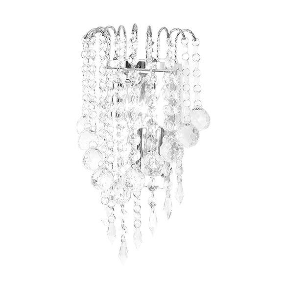 Modern Crystal Wall Sconce, Silver Indoor Wall Light Fixture for Living Room, Bedroom & Hallway