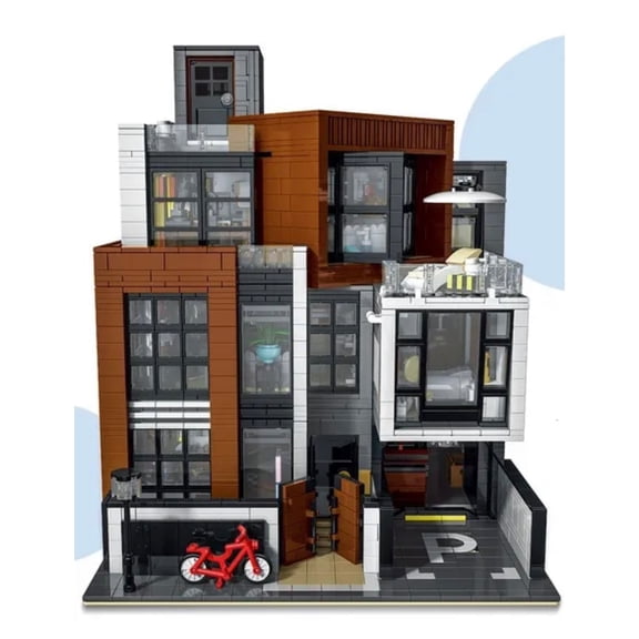 Modern Cubist Villa 3-Story Modular Building Blocks Set | 3,623 Pieces | GJ-MCV