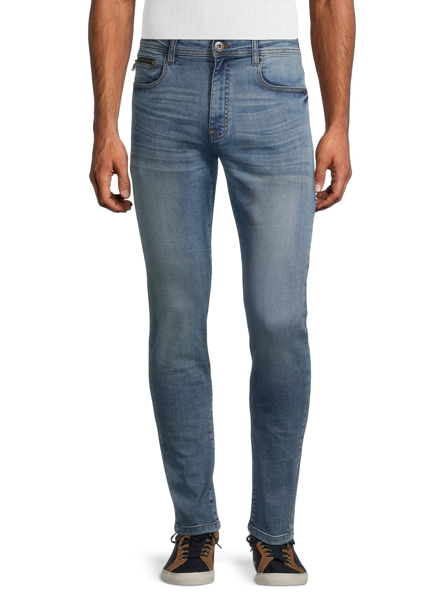 Modern Culture Men's Ultra Comfort Super Soft Flex Denim Skinny Fit Zip  Jeans