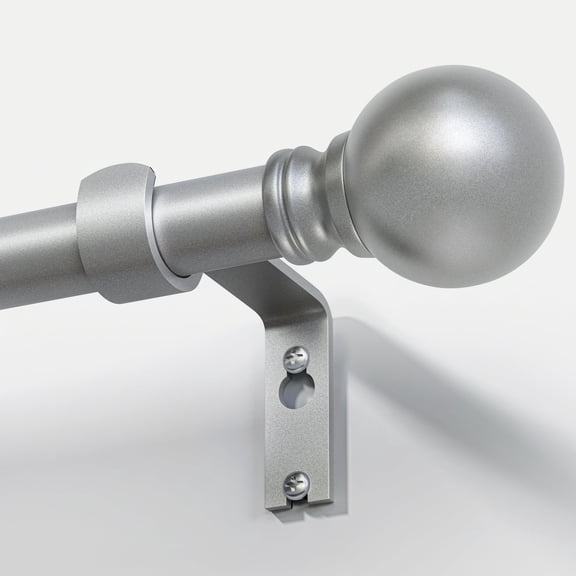 Modern Curtain Rods For Windows 72 To 144 Inches Adjustable Length Heavy Duty 1" Diameter Long Window Rod With Round Decorative Finials Bedroom Living Room Kitchen Farmhouse
