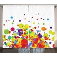 thumbnail image 1 of Ambesonne Colorful Curtains 2 Panel Set, Abstract Circle Rounds, 108" x 63", Multicolor, 1 of 3