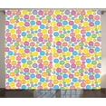 thumbnail image 1 of Ambesonne Cartoon Curtains 2 Panel Set, Circular Buttons, 108" x 96", Multicolor, 1 of 3
