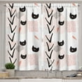 thumbnail image 1 of Modern Curtains 2 Panels Set, Cute Cat Faces with Dotted Whiskers Kittens Animals Kids Nursery Theme, Window Drapes for Living Room Bedroom, 55W X 39L Inches, Dark Coral Black Peach, by Ambesonne, 1 of 3