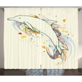 thumbnail image 1 of Ambesonne Dolphin Curtains 2 Panel Set, Fish Rainbow Color, 108" x 108", Multicolor, 1 of 3