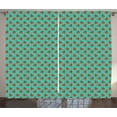 thumbnail image 1 of Ambesonne Modern Curtains 2 Panel Set, Ladybugs Tiny Stars, 108" x 108", Teal Red Black, 1 of 3