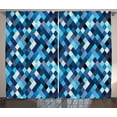 thumbnail image 1 of Ambesonne Colorful Curtains 2 Panel Set, Blue Toned Hexagons, 108" x 108", Multicolor, 1 of 3