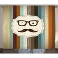 thumbnail image 1 of Ambesonne Funny Curtains 2 Panel Set, Man Moustache Glasses, 108" x 84", Multicolor, 1 of 3