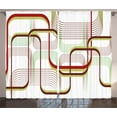 thumbnail image 1 of Ambesonne Modern Curtains 2 Panel Set, Wavy Abstract Shape Line, 108" x 63", Khaki Burgundy White, 1 of 2