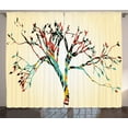 thumbnail image 1 of Ambesonne Vintage Curtains 2 Panel Set, Abstract Colorful Tree, 108" x 63", Multicolor, 1 of 3