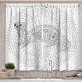 thumbnail image 1 of Modern Curtains 2 Panels Set, Squirrel Surrounded by Geometric Squares Triangles Circles Cute Work of Art Print, Window Drapes for Living Room Bedroom, 55W X 39L Inches, White Grey, by Ambesonne, 1 of 2