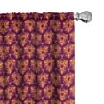 thumbnail image 1 of Modern Curtains 2 Panels Set, Symmetrical Motifs in Floral Style Old Fashioned Abstract Art Design, Window Drapes for Living Room Bedroom, 56"W X 95"L, Dark Violet Magenta, by Ambesonne, 1 of 5