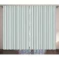 thumbnail image 1 of Ambesonne Modern Curtains 2 Panel Set, Thin and Bold Stipes, 108" x 96", Pale Sage Green White, 1 of 3