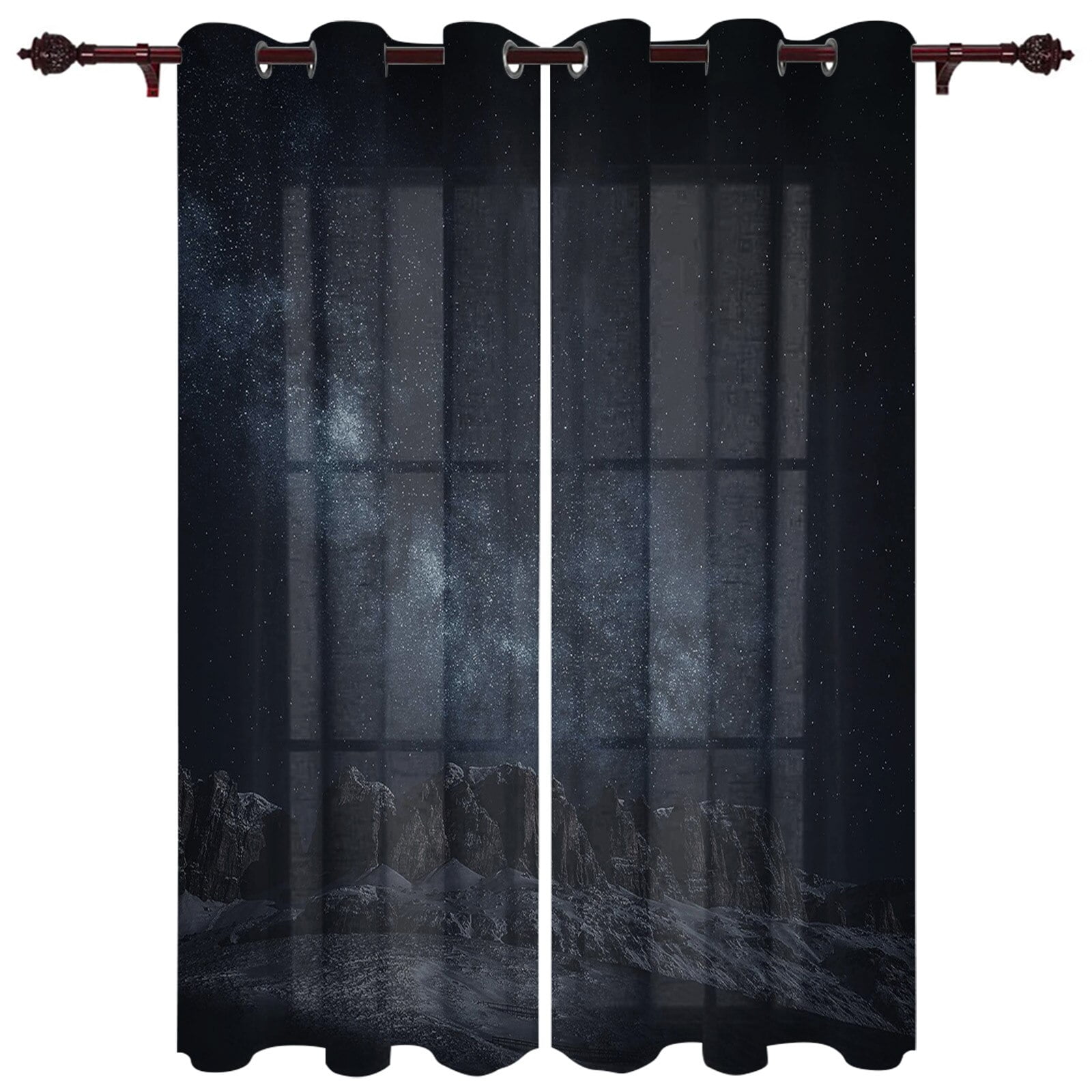 Modern Curtains Owl Flower Balloon Baby Room Bedroom Creative Window ...