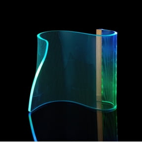 Modern Curved Acrylic Table Lamps for Bedroom Futuristic Decor, Cool RGB Desk Lamp for Room Ambient Lighting