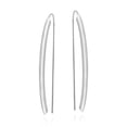 thumbnail image 1 of Modern Curves Long Sterling Silver Slide-Through Dangle Earrings for Female Adult, 1 of 5