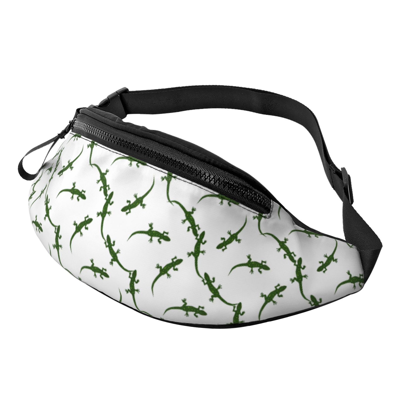 Modern Cute Gecko Lizard Green Fanny Packs Waist Bag Crossbody Bags for ...