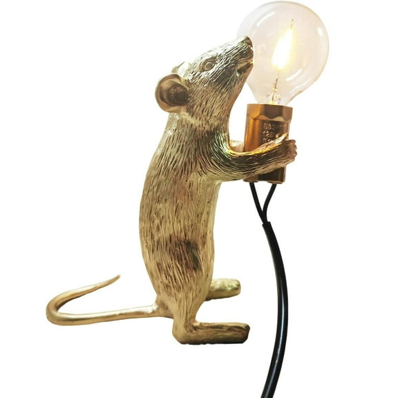 Modern Cute LED Resin Animal Mouse Table Lamp Art Mouse Bedside Gift Desk Lights Small Mini Mice Table Lamp Creative Mouse Desk Lamps