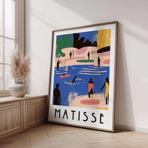 Modern Cutout Inspired Swimmers Poster Fauvism Beach Poster , Poster Print Only