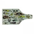 thumbnail image 1 of Modern Cutting Board, Animal Skeleton Composition with Gothic Faces Dead Creatures Illustration, Decorative Tempered Glass Cutting and Serving Board, Wine Bottle Shape, Multicolor, by Ambesonne, 1 of 1
