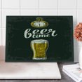 thumbnail image 1 of Modern Cutting Board, Beer Time Typography with Glass and Old Antique Lifestyle Illustration, Decorative Tempered Glass Cutting and Serving Board, Large Size, Dark Green Yellow Cream, by Ambesonne, 1 of 5