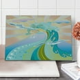 thumbnail image 1 of Modern Cutting Board, Cartoon Like Image Waves Birds Foams and Bubbles with Sunset Like Design Art, Decorative Tempered Glass Cutting and Serving Board, Large Size, Multicolor, by Ambesonne, 1 of 1