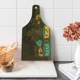 thumbnail image 1 of Modern Cutting Board, Plants Flowers Inside Faced Cups Pottery Theme Creative Funky Print, Decorative Tempered Glass Cutting and Serving Board, Wine Bottle Shape, Multicolor, by Ambesonne, 1 of 1