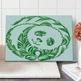thumbnail image 1 of Modern Cutting Board, Ukrainian Folk Art Ceramic Tile Inspired Panda Bear Featured Foliage Illustration, Decorative Tempered Glass Cutting and Serving Board, Large Size, Hunter Green, by Ambesonne, 1 of 1