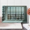 thumbnail image 1 of Modern Cutting Board, Urban City View of Apartments from Square Shape Windows Photograph, Decorative Tempered Glass Cutting and Serving Board, Large Size, Pale Brown White, by Ambesonne, 1 of 1