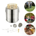 thumbnail image 1 of Modern Cylinder Charcoal Grill with Smooth Edges – 3.31lbs Hanging Rack Capacity, 6-10 People, Silver – for Camping & Parties, 1 of 14