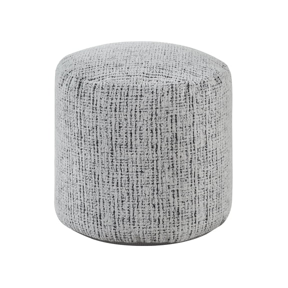 Modern Cylindrical Chenille Pouf Ottoman - Multi-Color, 16" Dia x 17"H, Polystyrene Bead Filling, Non-Slip Bottom, 300lbs Capacity, Stylish Footstool for Living Room & Bedroom
