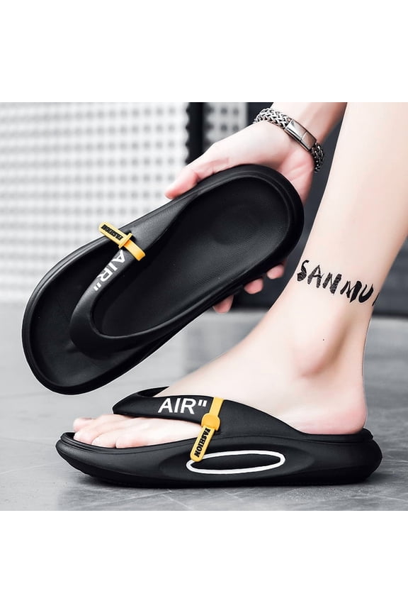 Modern Daily Outdoor Slippers for Men, minimalist sporty summer slides, deodorant breathable material, textured anti-slip outsole, lightweight practical casual footwear for daily scenarios.
