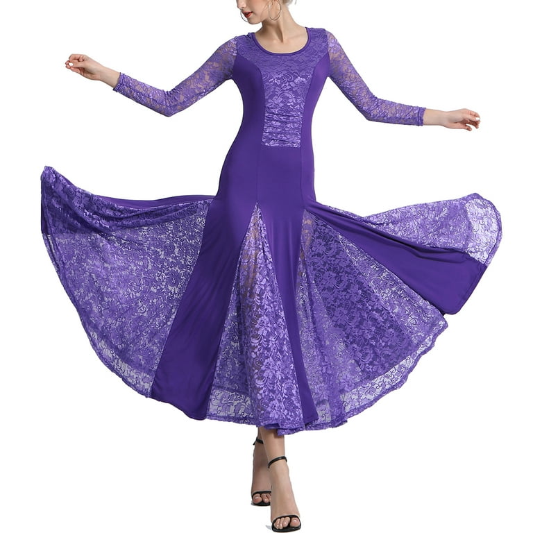 Foxtrot Latin Flamenco Modern Square Dance Sleeve One Piece