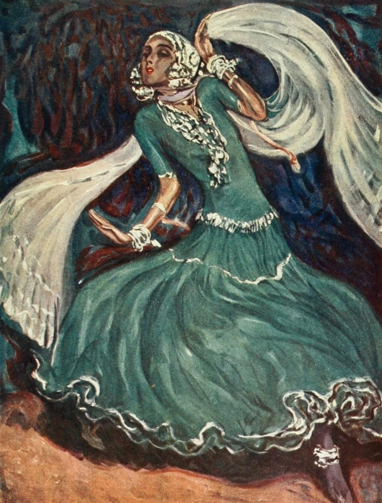 Modern Dancing & Dancers 1912 Ruth St Dennis Canvas Art - Paul Keith (18 x 24)