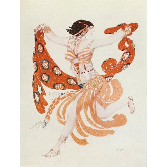 Modern Dancing and Dancers 1912 Oriental Dance Poster Print by Leon Bakst