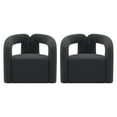thumbnail image 1 of Manhattan Comfort Darian Boucle Accent Chair from Solid Wood in Black (Set of 2), 1 of 7