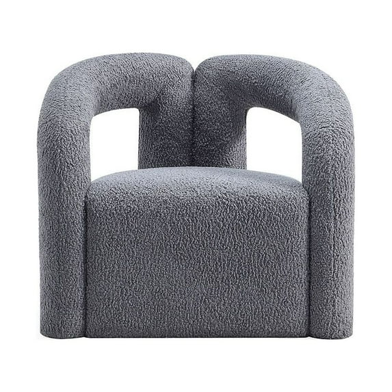 Manhattan Comfort Darian Solid Wood Frame Accent Chair in Gray