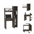 thumbnail image 1 of Modern Dark Brown  Office Desk with Storage Cabinet, 1 of 3