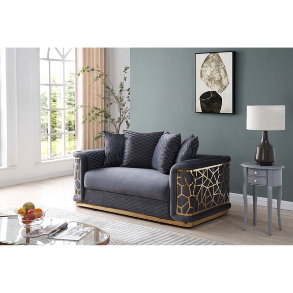 Modern Dark Gray Upholstered - Enhances Home Style Kiln-dried Wood Frame Strong Support