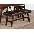 thumbnail image 1 of Modern Dark Walnut Solid Wood Frame Dining Bench with Faux Leather Seat, 1 of 2