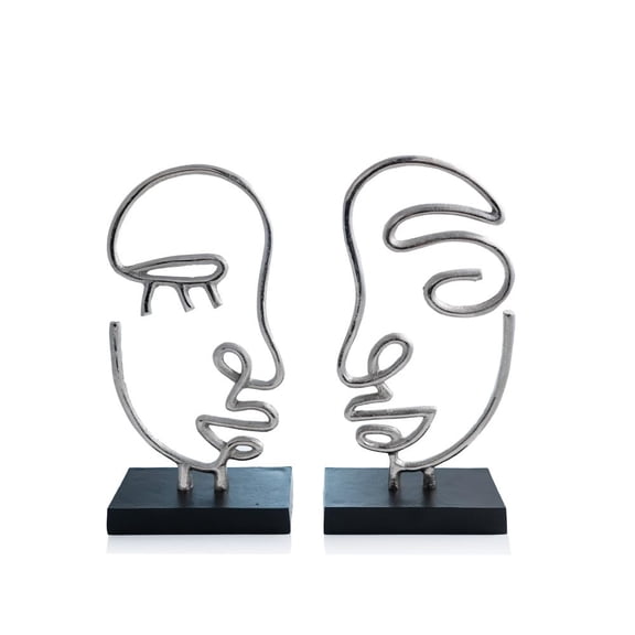 Modern Day Accents 3626 Amar Curvisa Love Sculptures, for Couple, Birthday, Wedding Gifts, Room, Home Decor, 12.5" & 13" H, Set of 2 A101