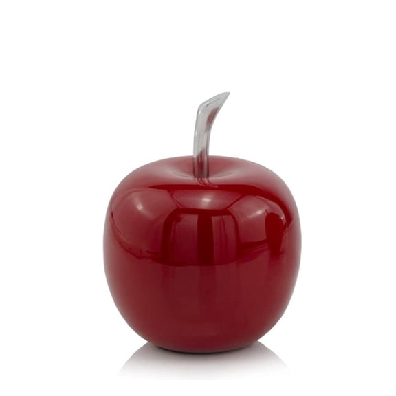 Modern Day Accents 3962 SM Red Small Manzano Rojo, Apple, Fruit, Tabletop, Accents, Transitional, Teacher, School, D√©cor, Desk, Silver Stem, Aluminum, L x 4.5" W x 6" H