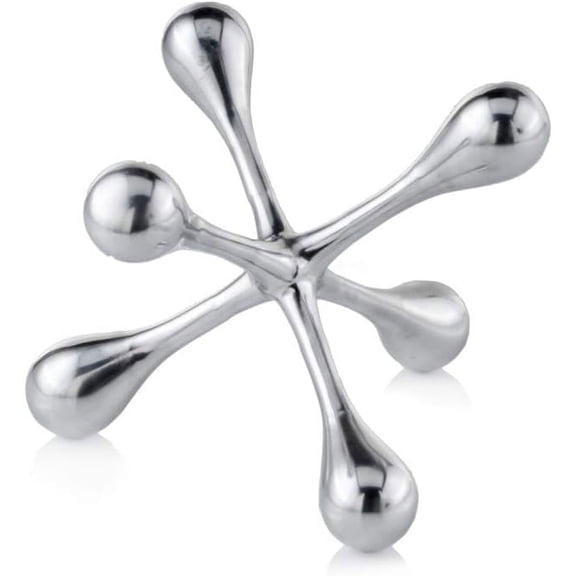Modern Day Accents 5103 Cantillo Medium Decorative Jack, Silver, Aluminum, Games, Tabletop, Centerpiece, Home, Office, Desk, Sculpture, Figurine, 7"L x 7"W x 5.5"H Aesthetic Room Decor, House Decor