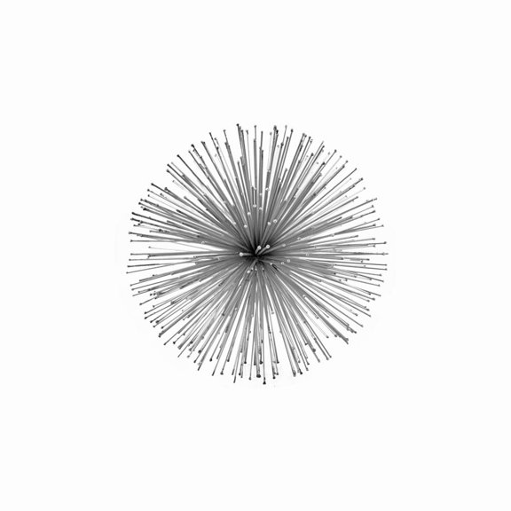 Modern Day Accents 5151 Erizo Spiked Medium Silver Sphere