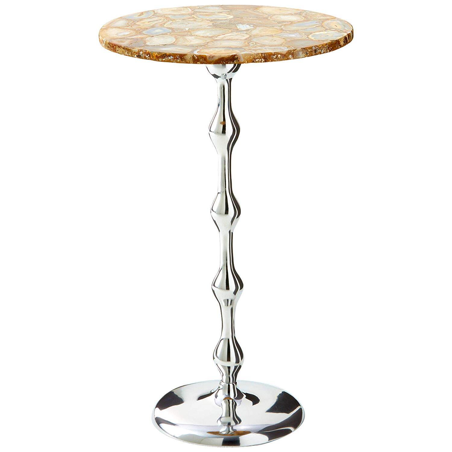 Modern Day Accents Agata Tall Side Table with Agate Top - Walmart.com