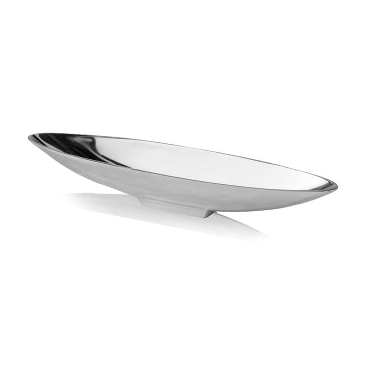 Polished Silver Aluminum Modern Rectangular Decorative Tray