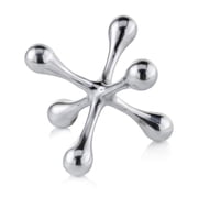 Modern Day Accents Cantillo Small Decorative Jack, Silver, Aluminum, Games, Tabletop, Centerpiece, Home, Office, Desk, Sculpture, Figurine, 5" x 5" x 4"