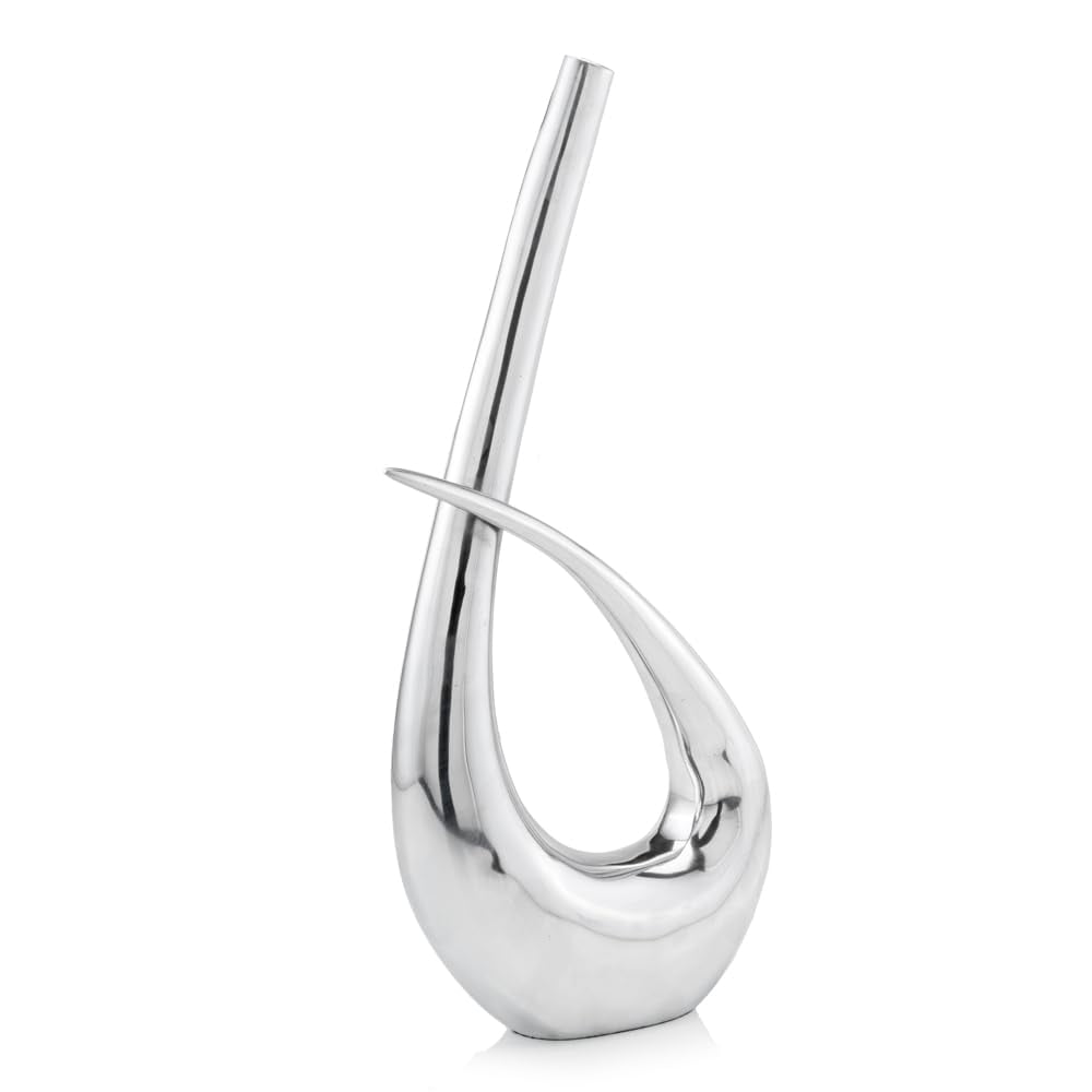 Modern Buffed Aluminum Abstract Table Vase